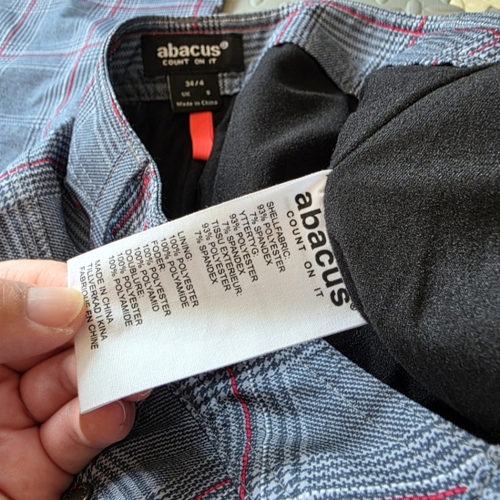 NWT‎ Abacus Gray Plaid Stretch Dry Trousers Windproof Water Resistance Sz. 4 - Picture 2 of 5